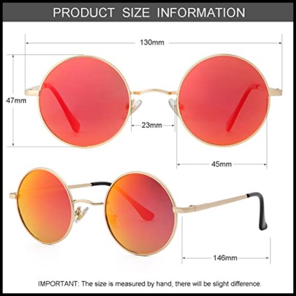 Polarized Round Sunglasses with Metal Frame and UV400 Protection main image 5